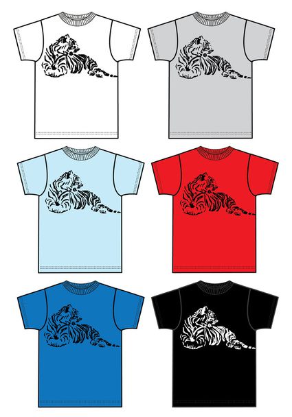 felső póló nyomtatás tigris divat ruhaiparban - Vektor, kép
