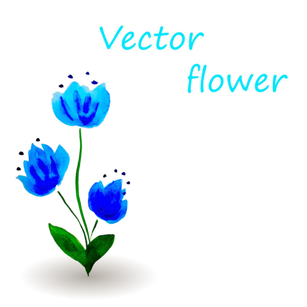 Blue flower. Watercolor floral illustration. Vector floral background. - Vector, Image