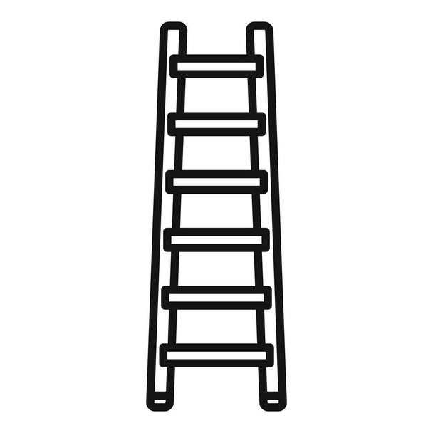 Painter ladder icon outline vector. Wood construction. Portable tool - Vector, imagen