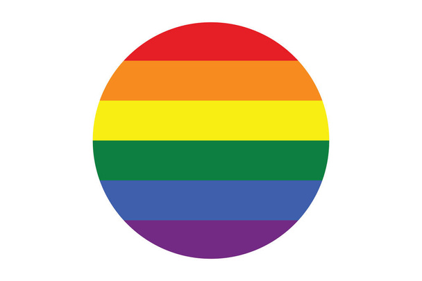 LGBT flag round icon, rainbow color love symbol, pride month in June, vector illustration.  - Vector, Image
