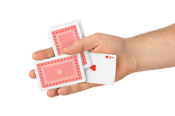 Hand and playing cards - Фото, зображення