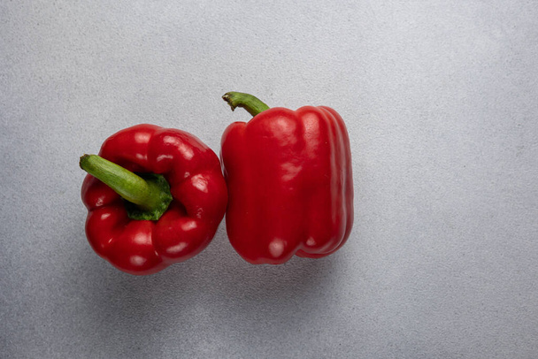 Red farmer's pepper in the background. Close up - Fotó, kép