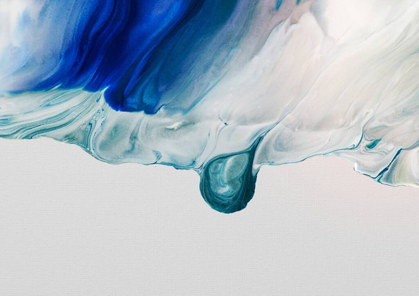 Blue paint smear background, acrylic textured design - Fotografie, Obrázek