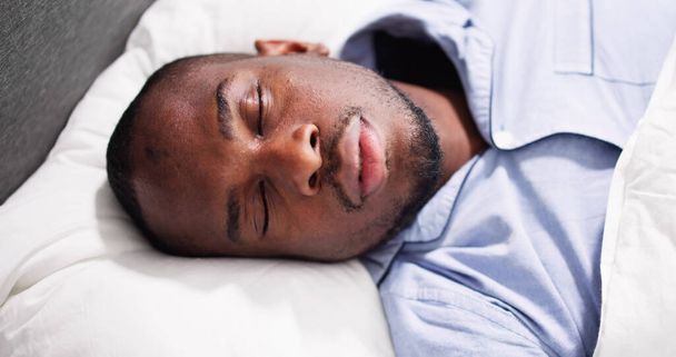 African American Man With Sleep Apnea Snoring - Photo, image