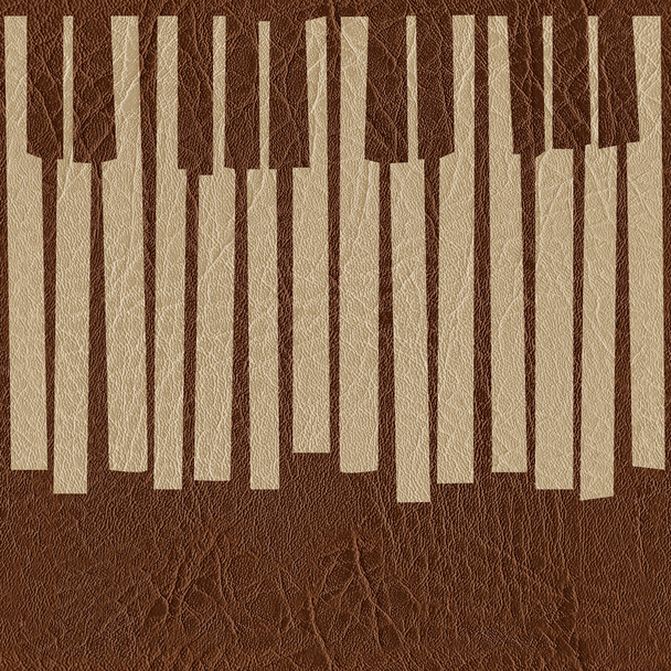 Abstract musical piano keys - seamless background - leather text - Photo, Image
