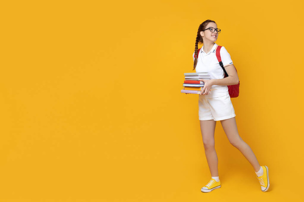 Concept of school and study with cute girl - Foto, Imagem