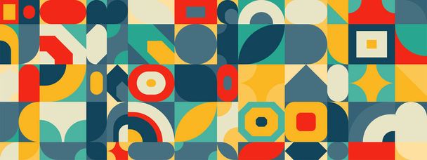 Vintage abstract geometrict colorful retro design banner - Vektor, obrázek