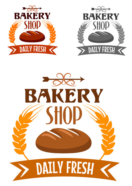 Логотип магазина со свежим хлебом
 - Вектор,изображение