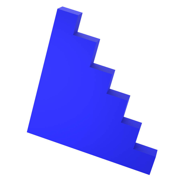 3D Σκούρο μπλε Αφηρημένη σκηνή σκάλες απομονωμένη με μονοπάτι ψαλίδισμα. αρχιτεκτονική δομή Minimal τοίχο mockup βιτρίνα στάδιο προϊόντος. Σύγχρονη ελάχιστη αφηρημένη απεικόνιση για διαφημιστικά προϊόντα - Φωτογραφία, εικόνα