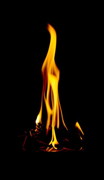 Fire flames on  black - Fotó, kép