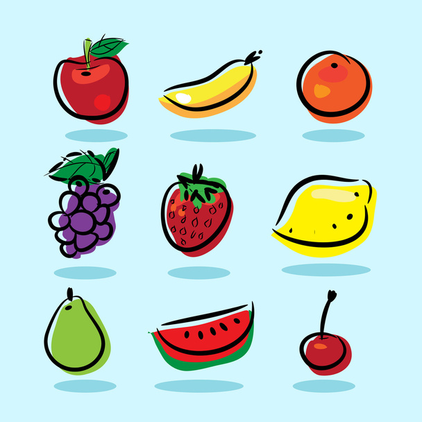 ベクトル 6 種類の果物 - ベクター画像