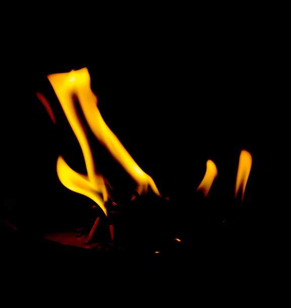Fire flames on  black - Photo, Image
