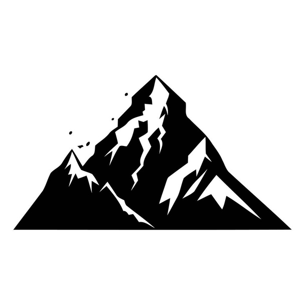 Imagen de montaña. Picos rocosos dibujados a mano en estilo plano. Ilustración vectorial - Vector, Imagen