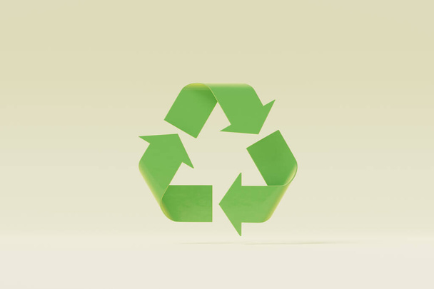 Símbolo de reciclagem 3D. Conceito de ecologia e meio ambiente. Ilustração de renderização 3D. - Foto, Imagem
