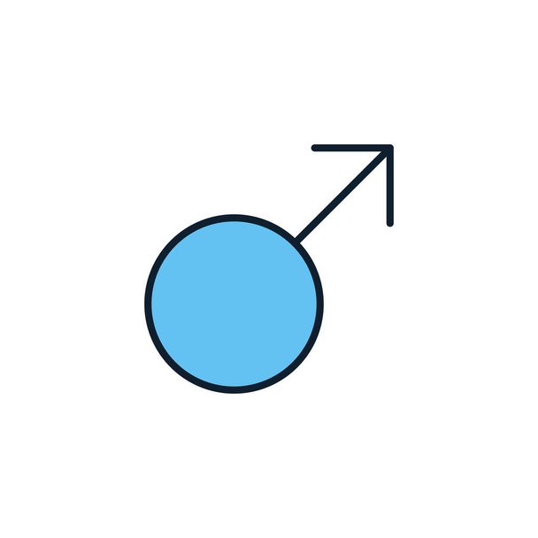Men Gender Symbol related vector line icon. Isolated on white background. Vector illustration. Editable stroke - Vector, imagen