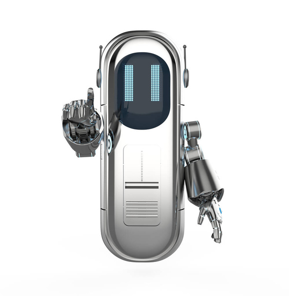 3d renderização bonito assistente de inteligência artificial robô ponto dedo isolado no branco - Foto, Imagem
