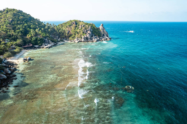 wysoki kąt widzenia tropikalnej wyspy, Koh tao Tajlandii - Zdjęcie, obraz