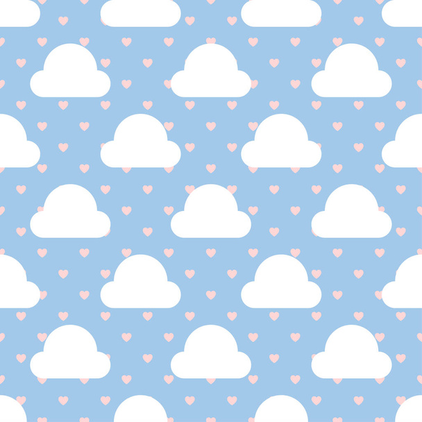 Cloud Seamless Pattern, Vector Illustration  - Wektor, obraz