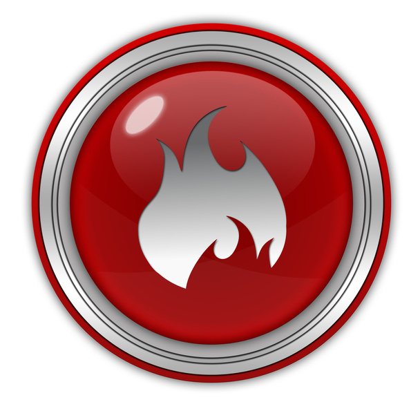 Fire circular icon on white background - Photo, Image