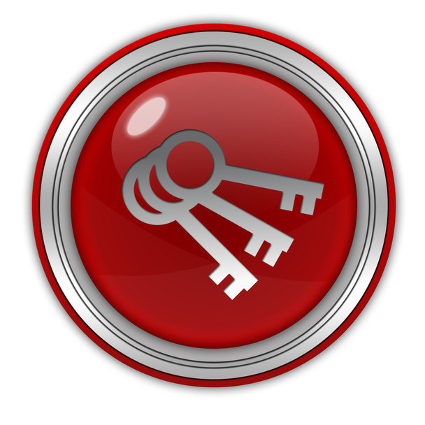 Icono circular clave sobre fondo blanco
 - Foto, imagen
