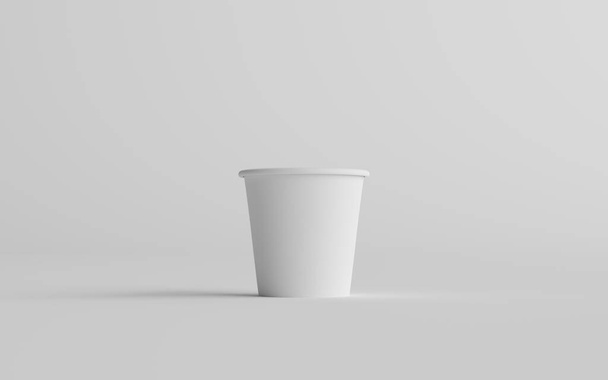 4 oz. Small Single Wall Paper Espresso  Coffee Cup Mockup  - One Cup. 3D Illustration - Foto, Imagen