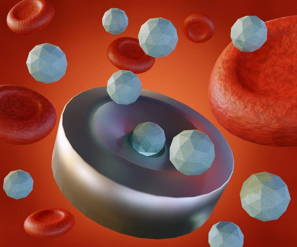 Sistemi di somministrazione di farmaci impiantabili nei vasi sanguigni rendering 3d - Foto, immagini