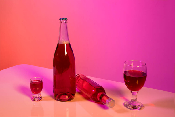 Korean Asian traditional infused liquor, wine, alcohol concept - Фото, изображение