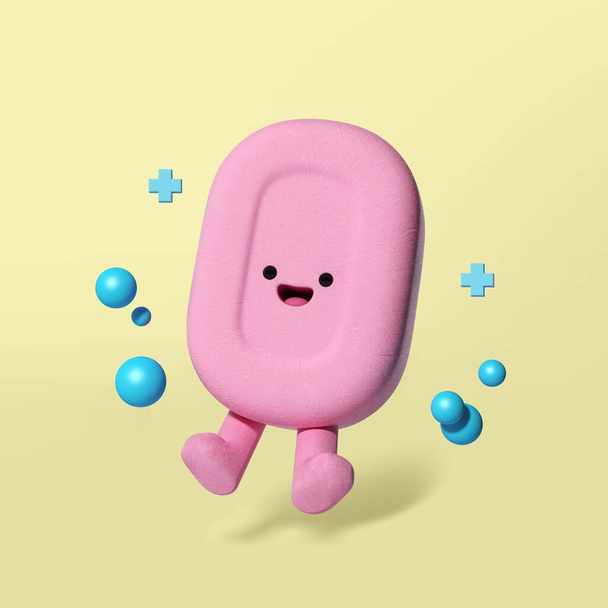 early childhood education 3d character, soap concept - 写真・画像