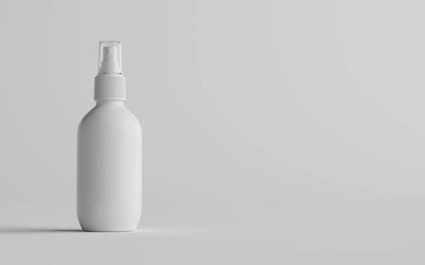 200ml White Plastic Spray Bottle Mockup - One Bottle. 3D Illustration - Zdjęcie, obraz