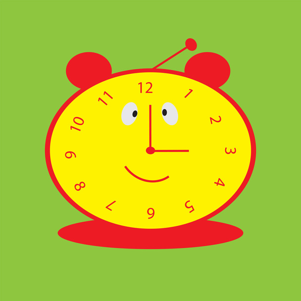 Hintergrund mit lächelnder Uhr für Baby - Vektor, Bild