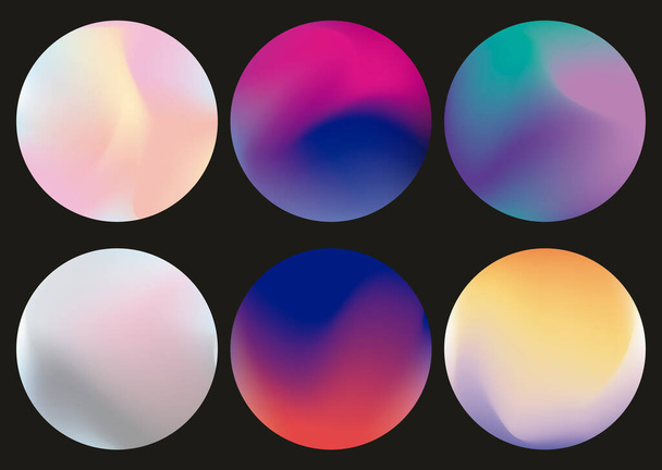 set of elegant liquid gradients, set of colorful gradients, gold, silver - Wektor, obraz