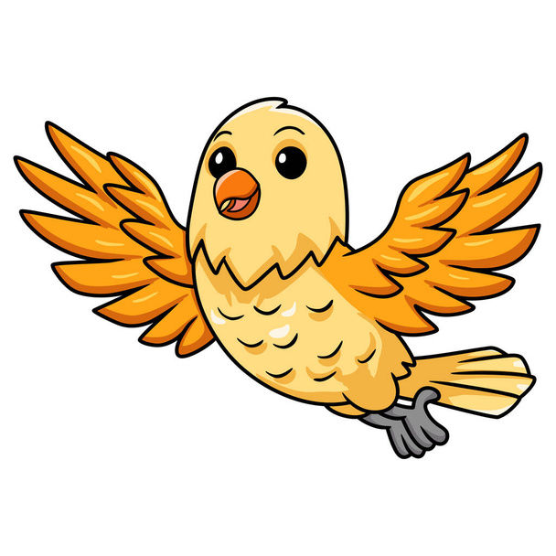Ilustração vetorial do desenho animado bonito creamino lovebird voando - Vetor, Imagem