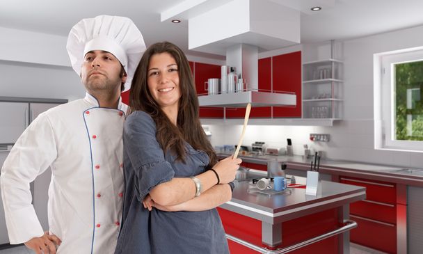 Cooking with a professional chef - Foto, imagen