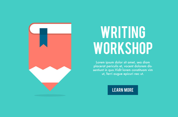 Banner koncept pro psaní workshop - Vektor, obrázek