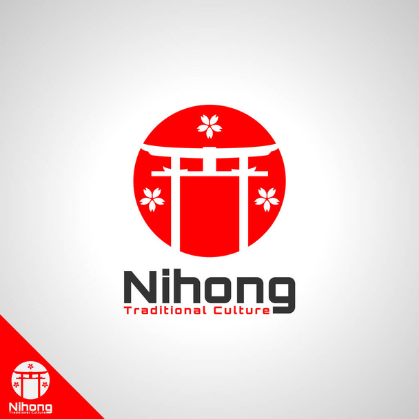 Nihong - Japanese Gate Logo Template - Vector, Image
