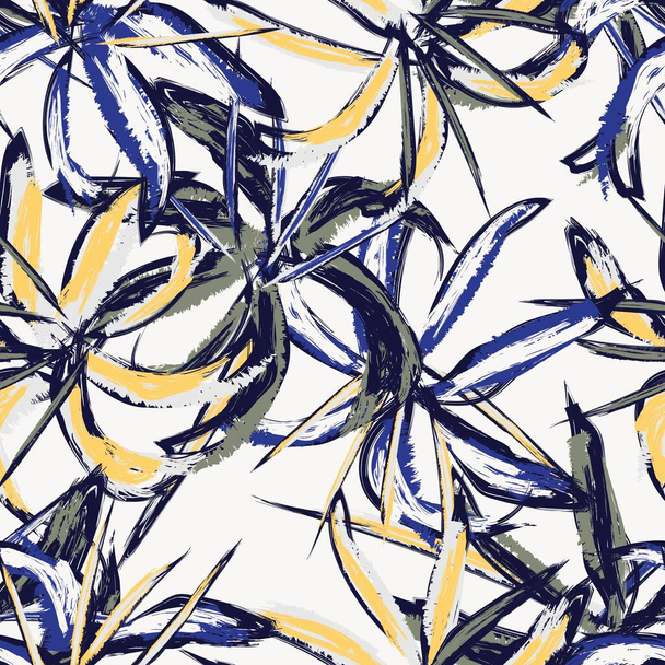 Neutrale Farbe Abstraktes Florales nahtloses Muster-Design für Modetextilien, Grafiken, Hintergründe und Kunsthandwerk - Vektor, Bild