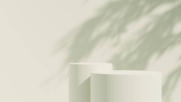 Affichage du produit blanc fond podium avec lumière du soleil laisse ombre - Photo, image