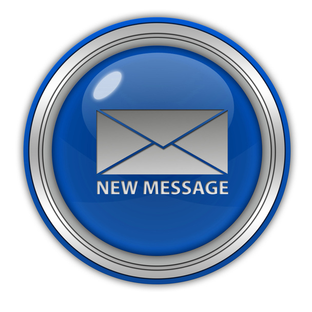 new message circular icon on white background - Φωτογραφία, εικόνα