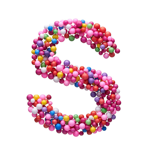 Capital letter made of multi-colored balls, isolated on a white background. - Φωτογραφία, εικόνα