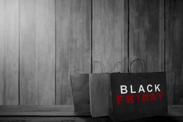 Shopping bags with Black Friday text. Black Friday concept - Fotografie, Obrázek