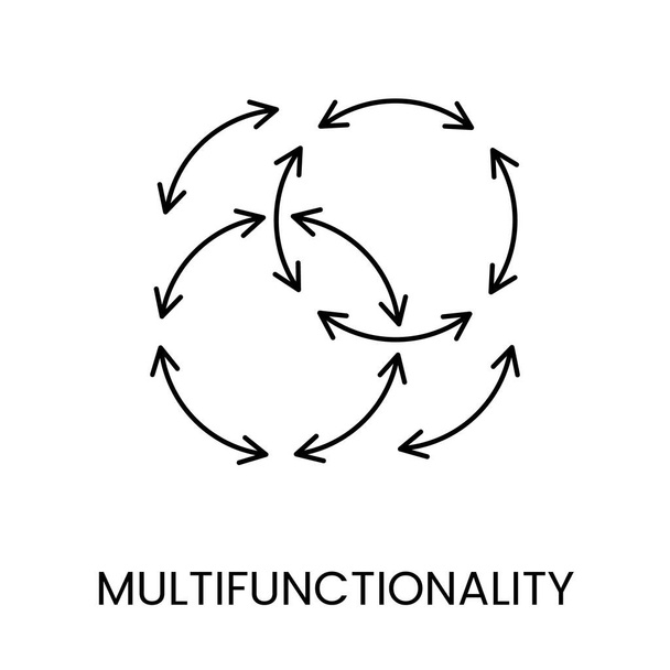 Ikona zobrazující multifunkčnost ve stylu vektorové čáry. - Vektor, obrázek