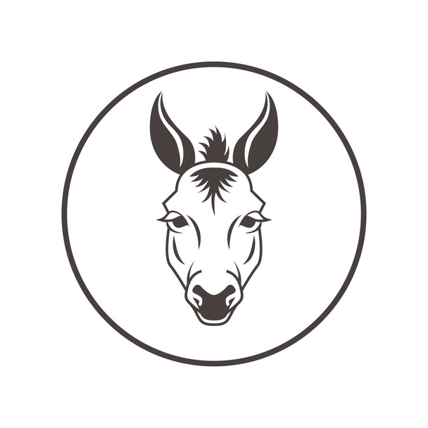 Donkey vector icon design. Farm symbol flat logo design.  - Vecteur, image