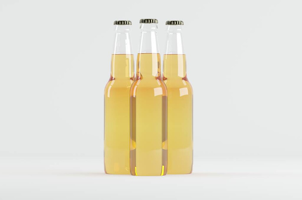 Beer Bottle Mockup 3D Illustration - Φωτογραφία, εικόνα