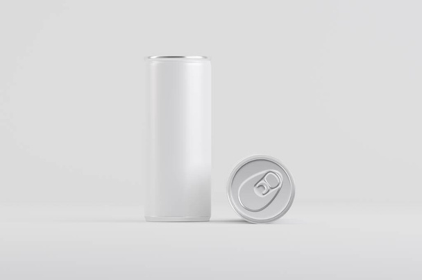 Aluminum White Soda Beer Can Mockup 3D Illustration - Fotoğraf, Görsel