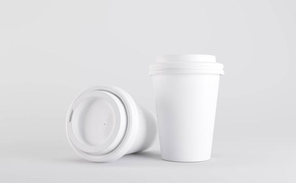 White Coffee Cup Mockup 3D Illustration - Foto, imagen