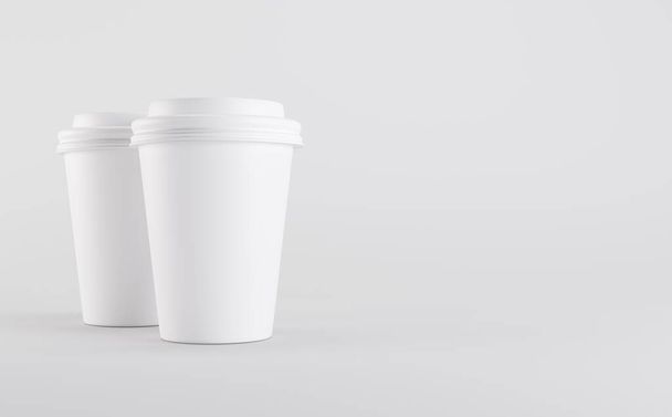 White Coffee Cup Mockup 3D Illustration - Foto, Bild