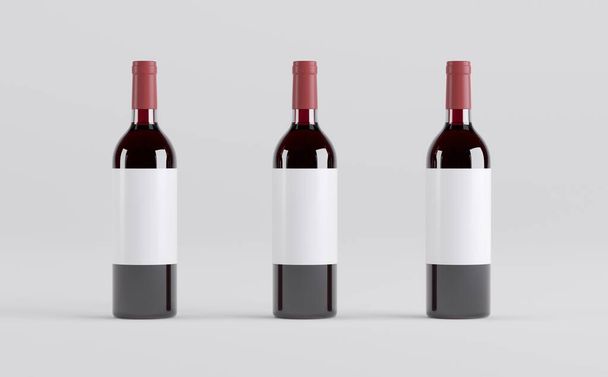 Wine Bottles Mockup 3D Illustration - Fotó, kép