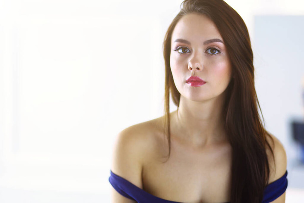 Beauty skin and hair woman face cosmetic concept beautiful model. - Fotó, kép