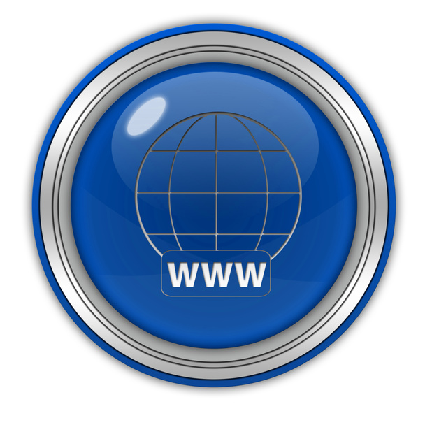 Круговая иконка www на белом фоне
 - Фото, изображение