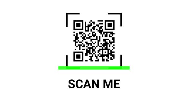 Scan QR Code Barcode Zahlung kaufen elektronische Zahlung Scan Animation - Filmmaterial, Video